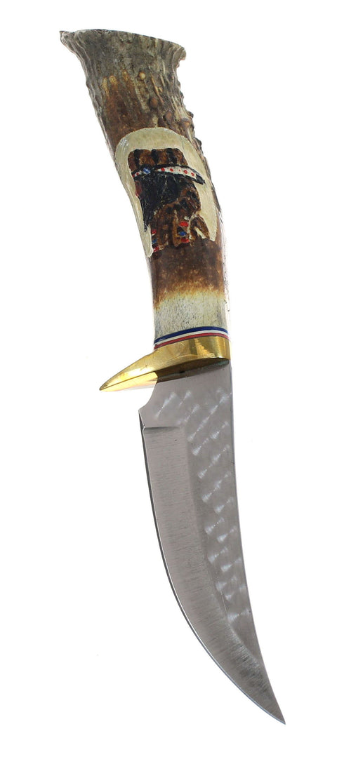 Hand Crafted Hunting Stag Knife Knife Ken Richardson Carve 9-1/4" JX126201